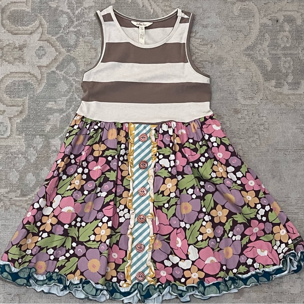 Matilda Jane Once Upon a Time Floral Girls Tank Dress, Big Kids Size 8, EUC